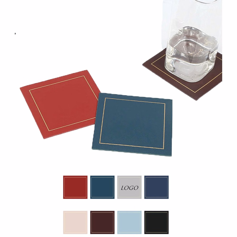 Leather Coaster Square Coffee Holder MOQ 50PCS