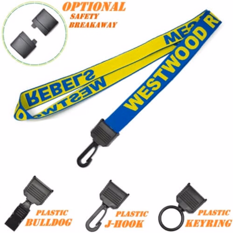 Custom Woven Lanyards w/ Plastic Attachment