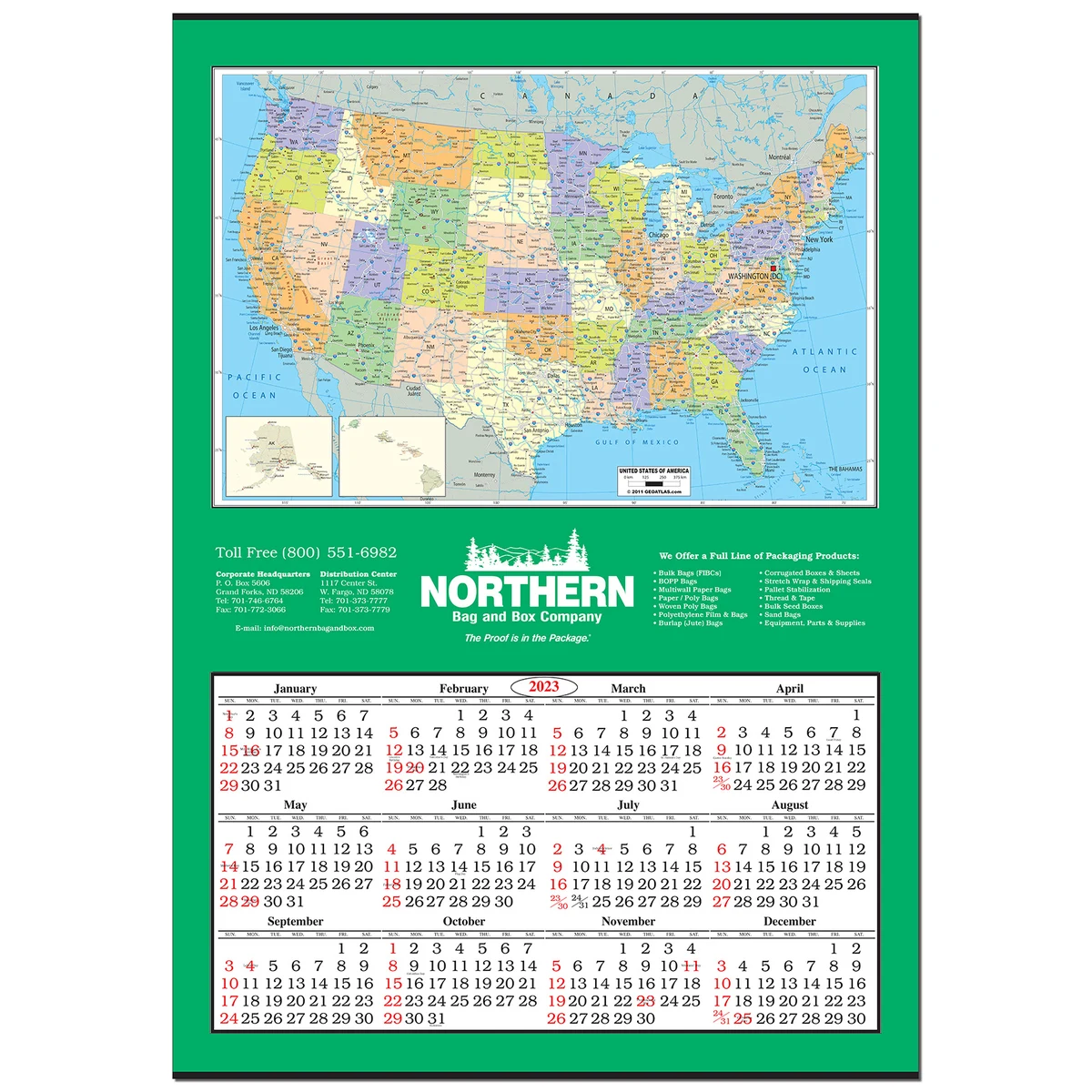 Jumbo Map Calendar (United States) 1