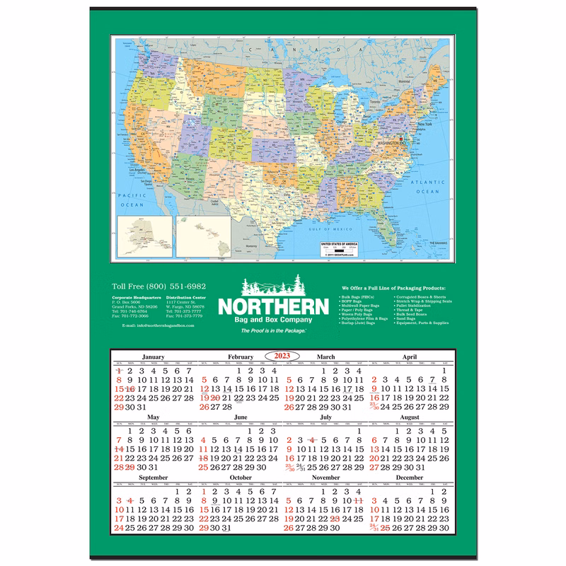 Jumbo Map Calendar (United States)