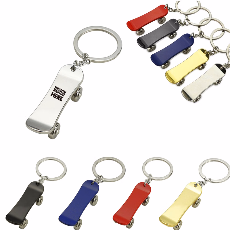 MOQ50 Eye-Catching Skateboard Keychain  Customizable Logo