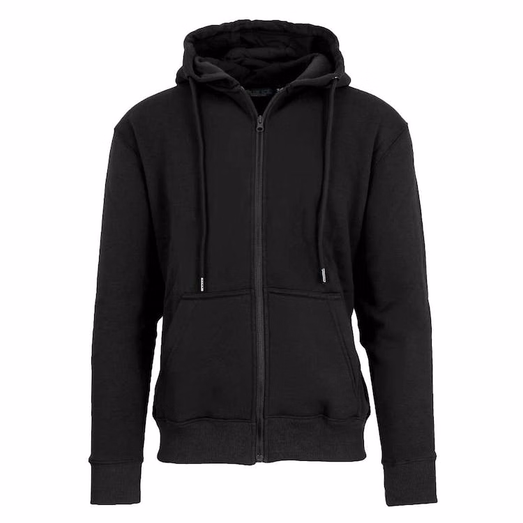 Men's Fleece Zip Hoodie - Black M-2X