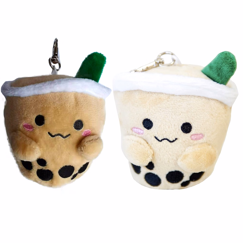 Custom Boba Tea Plush Stuffed Purse Keychain with Your Own Design