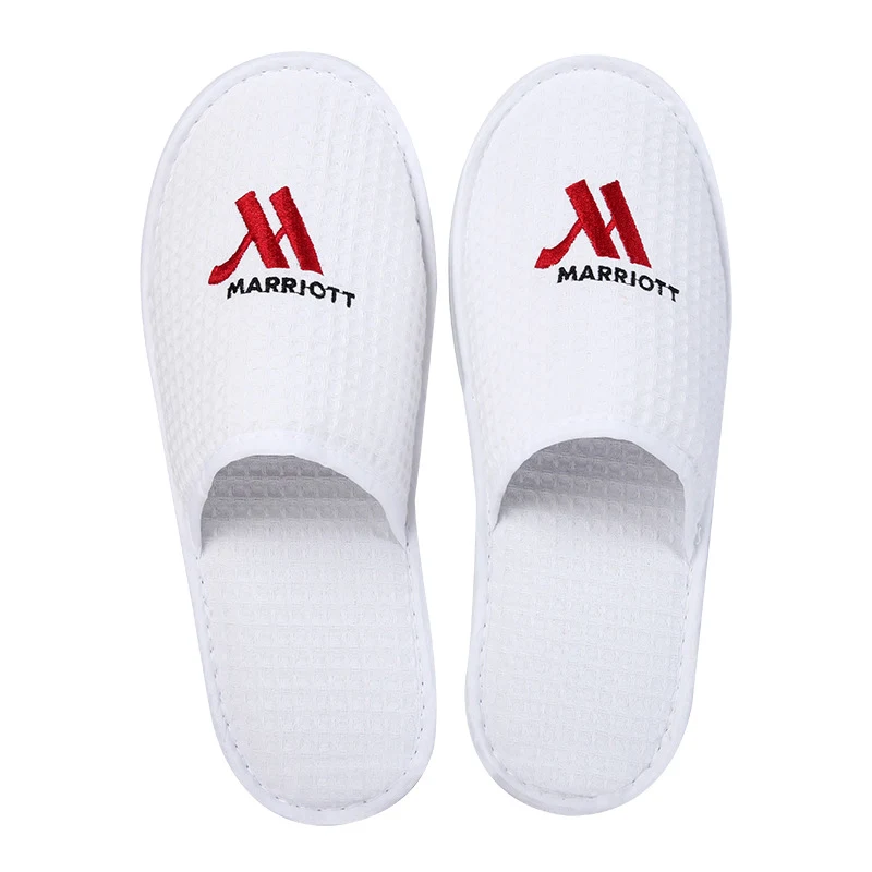 Waffle Pattern Disposable Hotel Home Spa Hospital Slippers 1