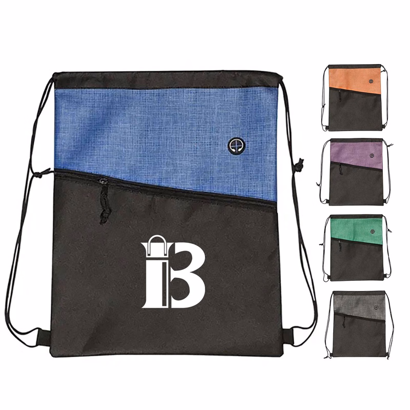 Heathered Non-Woven Drawstring Backpack