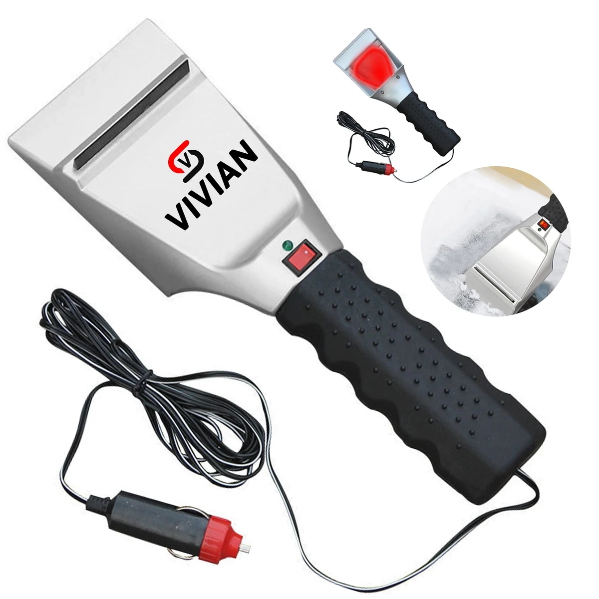 Auto Heated Ice Scraper W/ Flash Light 1