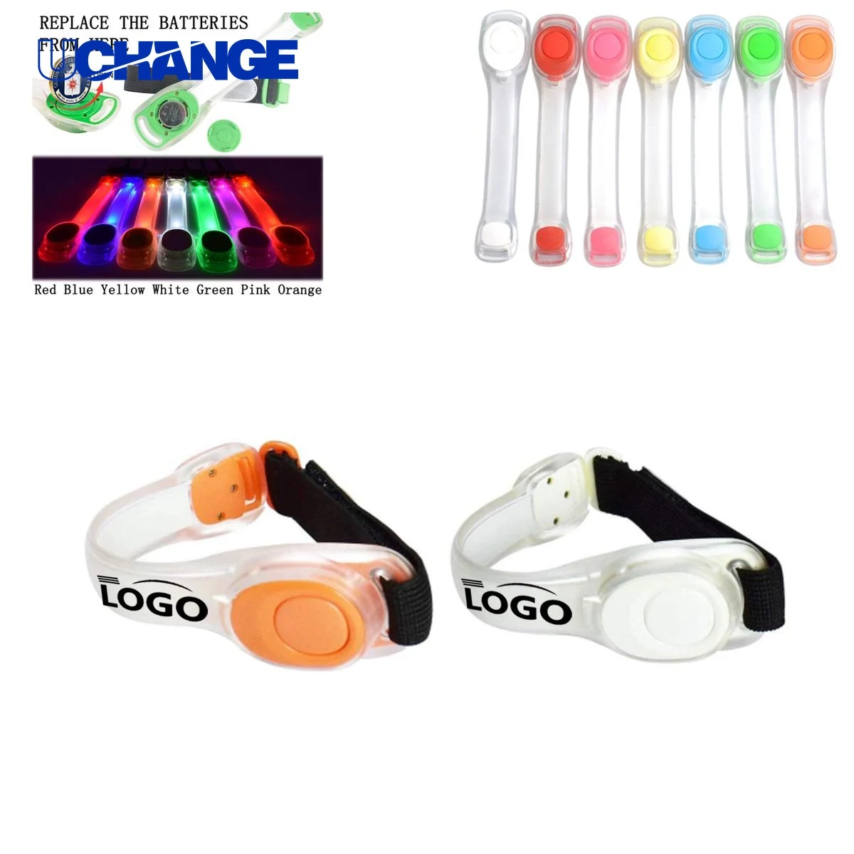 LED Luminous PVC Arm Strap with Logo 1