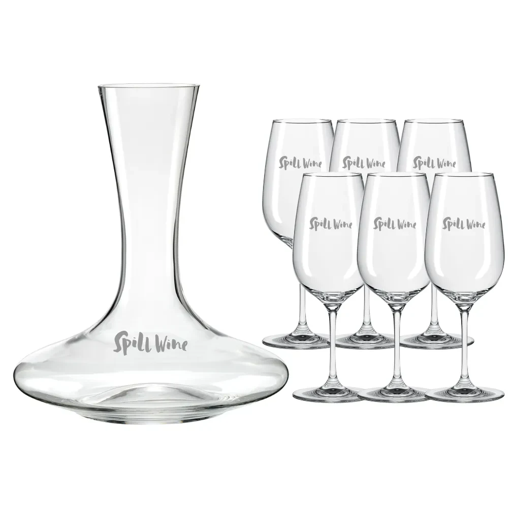 Crystal Mendoza Wine Bottle and Stemmed Glass Set 1
