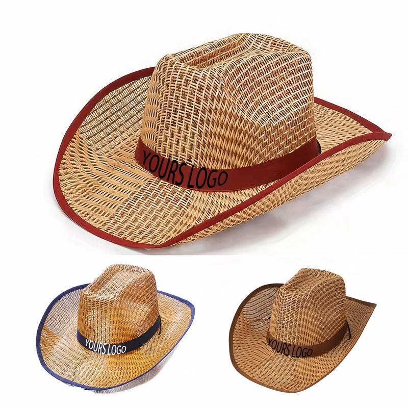 Branded Upturned Brim Straw UV Protection Hat