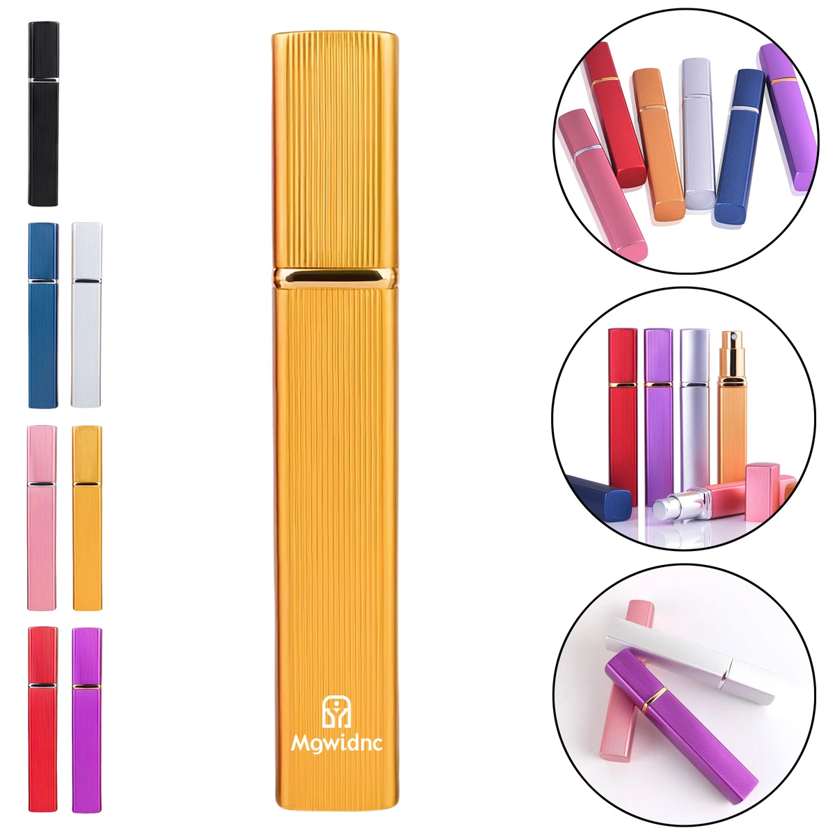 12ml Rectangular Striped Aluminum Perfume Bottle with Spray Pump 1