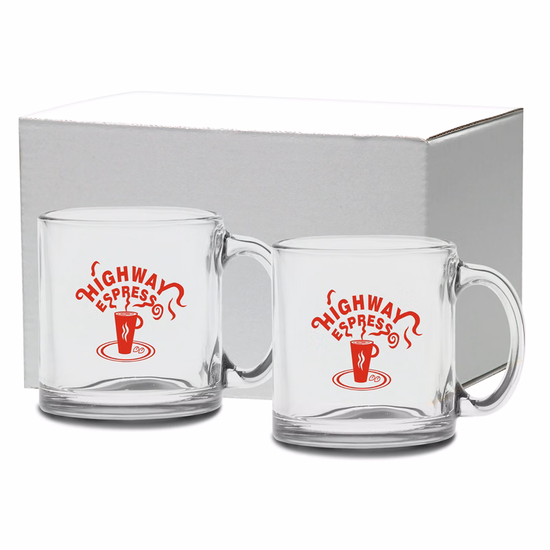 13 oz. Clear Glass Coffee Mug Gift Set