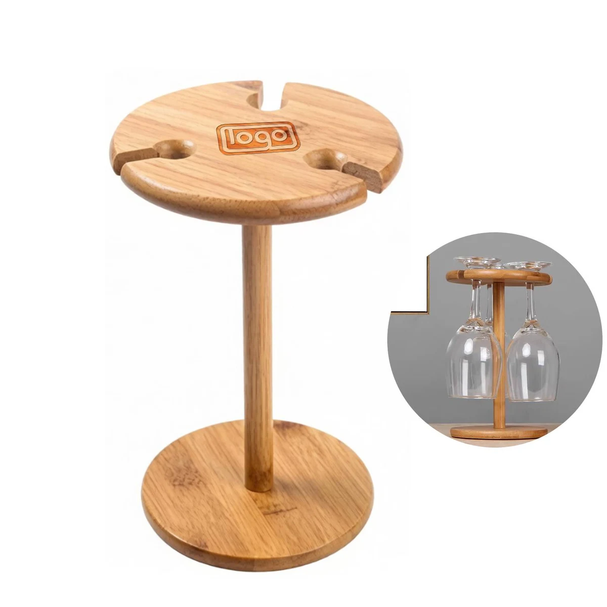 Bamboo Wine Glass Holder 1