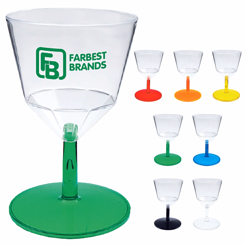 2oz Plastic Wine Sampler with Choice of Stem Color
