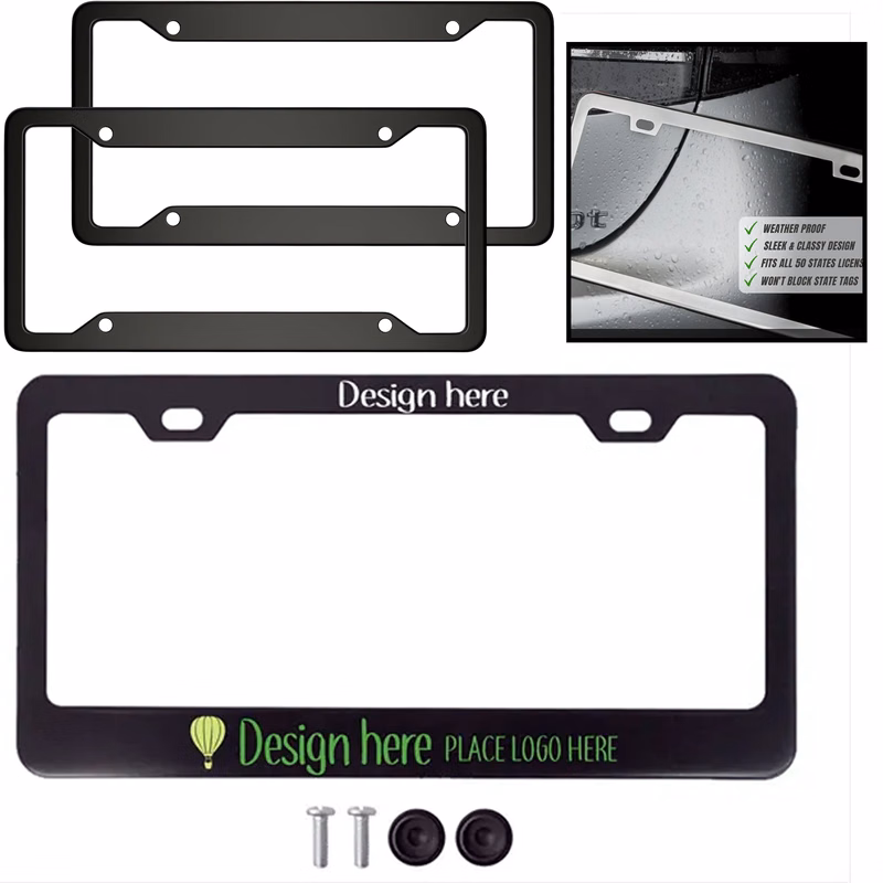 Universal Aluminum License Plate Frame with Hardware
