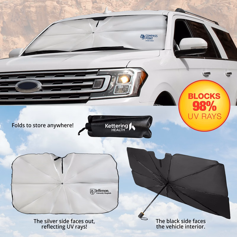The Dashboard Defender - UV Car Windshield Sunshade Folding Umbrella