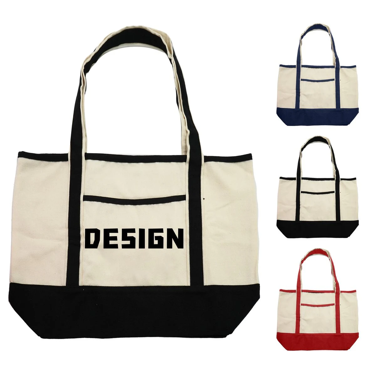 Large Capacity Cotton Patchwork Canvas Tote, custom tote bag with logo imprint 1