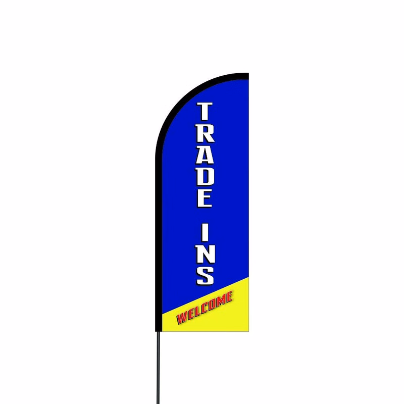 Trade Ins Welcome Flag Kit 17' Feet Feather Flag Sign Outdoor Banner