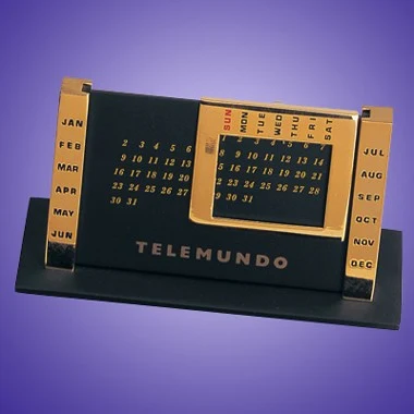 GOLD PLATEDw/BLACKFINISHED METAL CALENDER 1