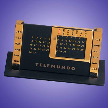 GOLD PLATEDw/BLACKFINISHED METAL CALENDER