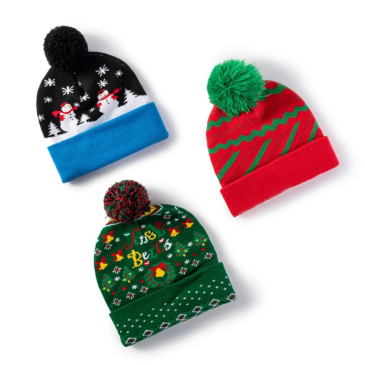 Knitted jacquard hat thickening 1