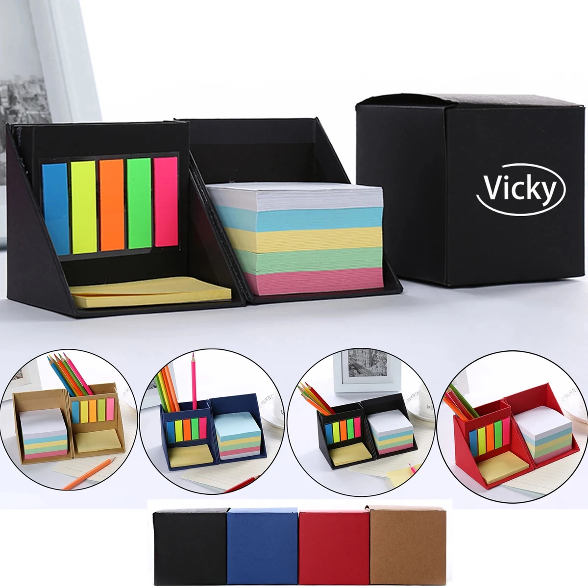 Sticky Notes Set With Pen Holder 1