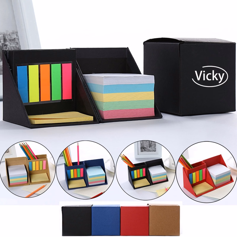 Sticky Notes Set With Pen Holder