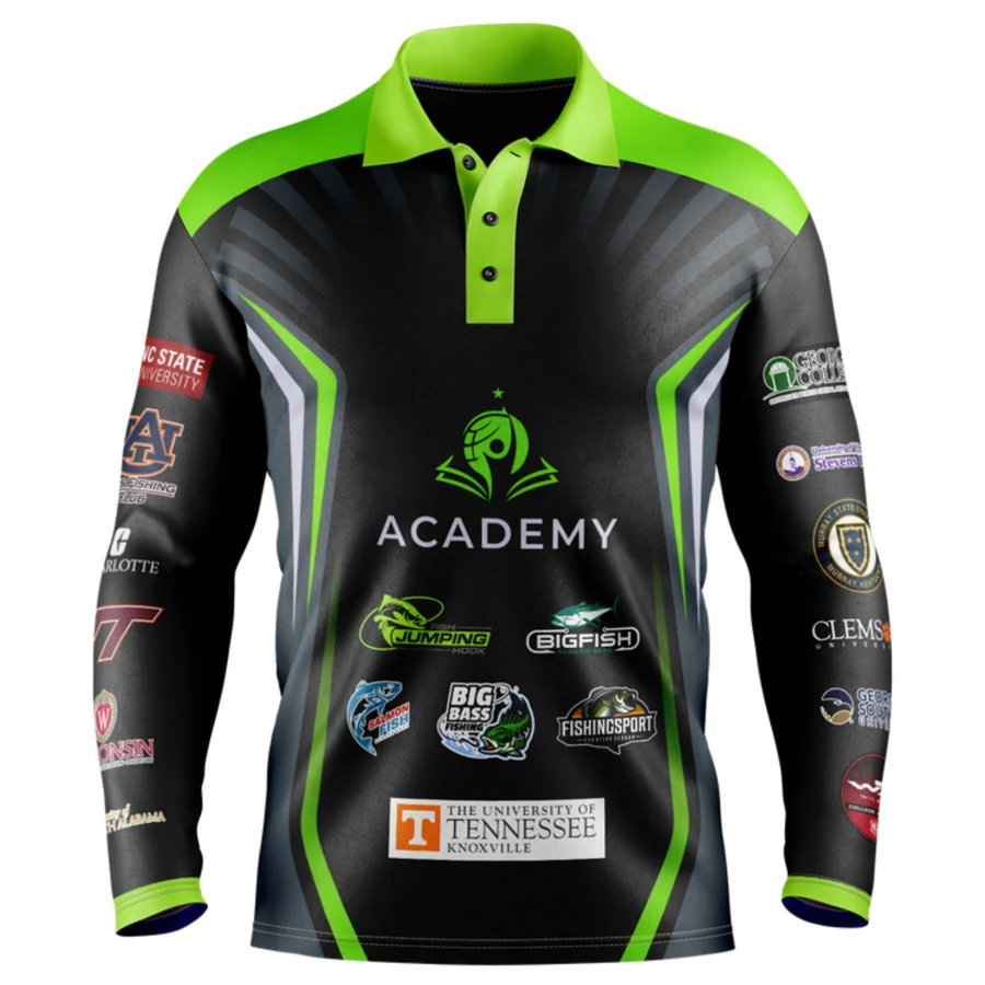 Unisex & Kids' Sublimation Long Sleeve Fishing Polo - 165G 1