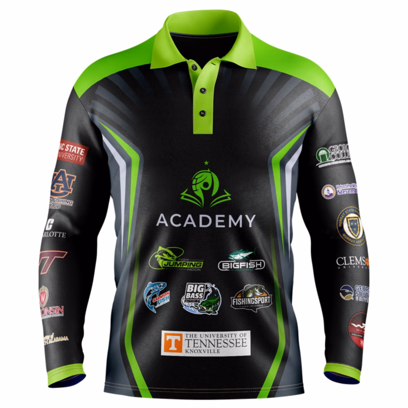 Unisex & Kids' Sublimation Long Sleeve Fishing Polo - 165G