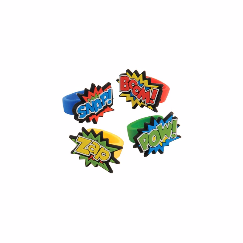 Superhero Rubber Rings - Assorted