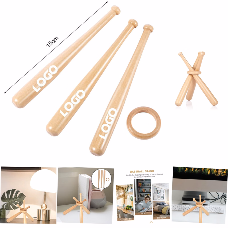 1 Set Baseball Bracket Wooden Bat Rack