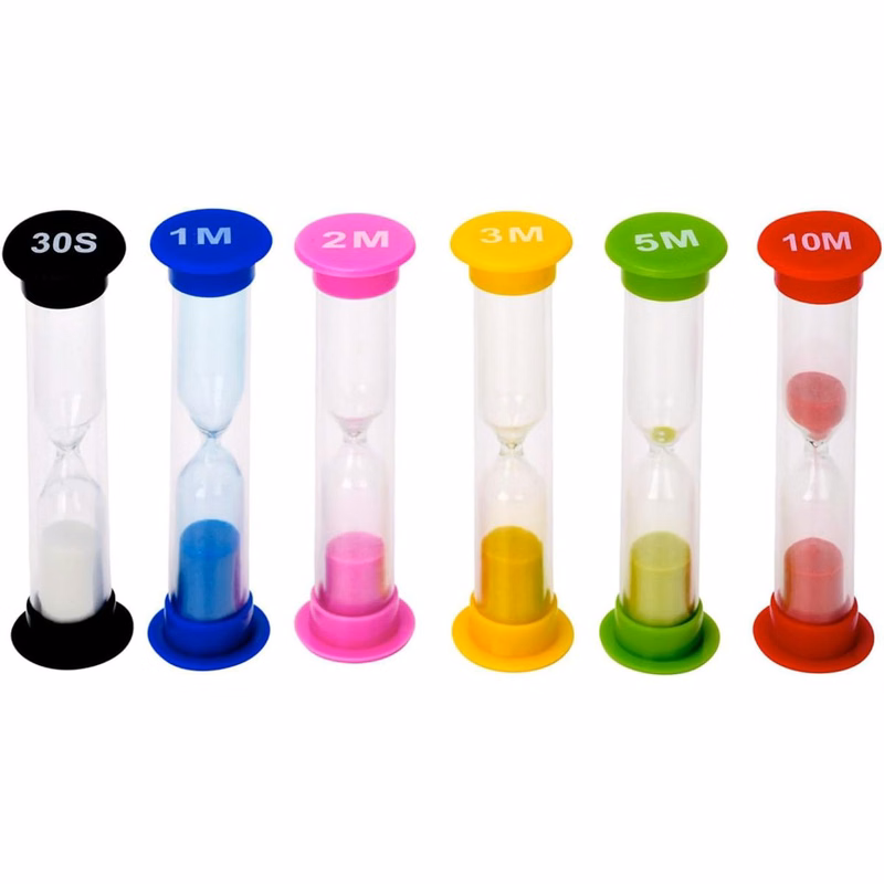6 Pack of Plastic Sand Timer Sandglass Hourglass Sand Clock