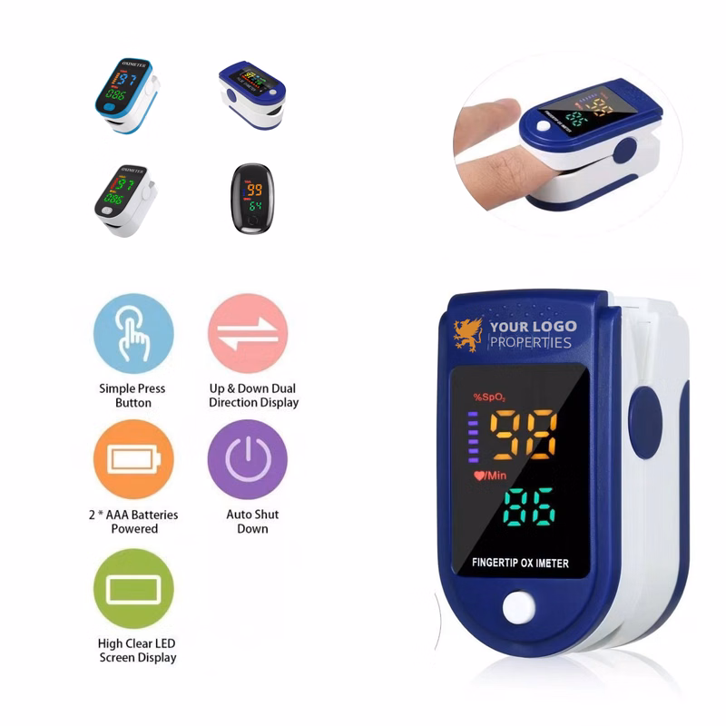 MOQ 50 Fingertip Pulse Oximeter Portable Oxygen Saturation Monitor