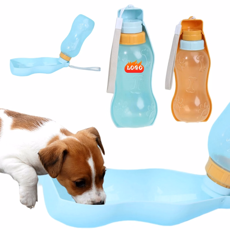12OZ Outdoor Wide-Mouthed Pet Water Bottle With Lanyard