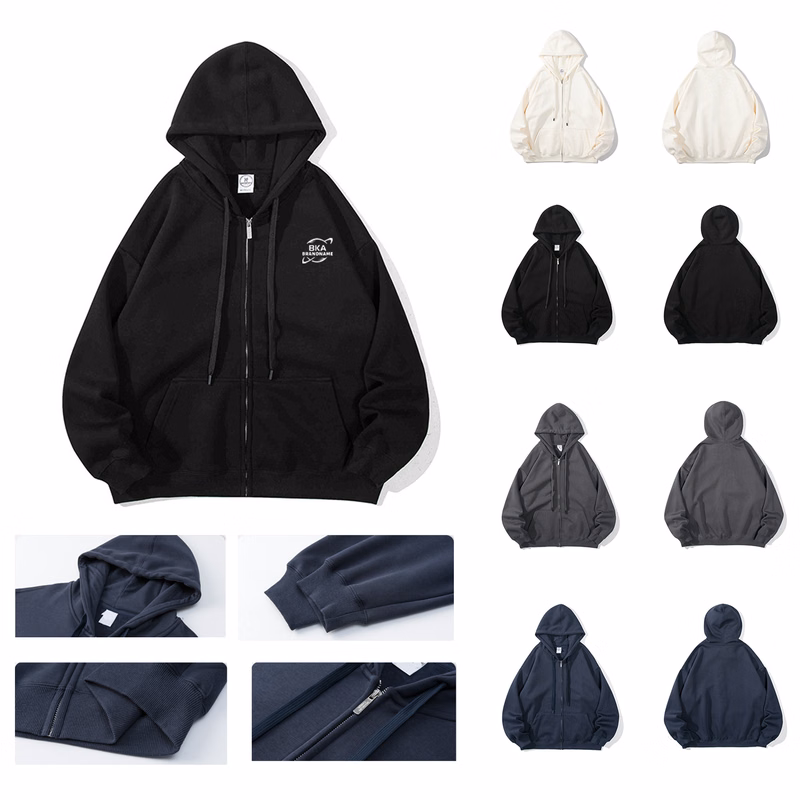 Adult Cotton/Polyester Zipped Fleece Hoodie