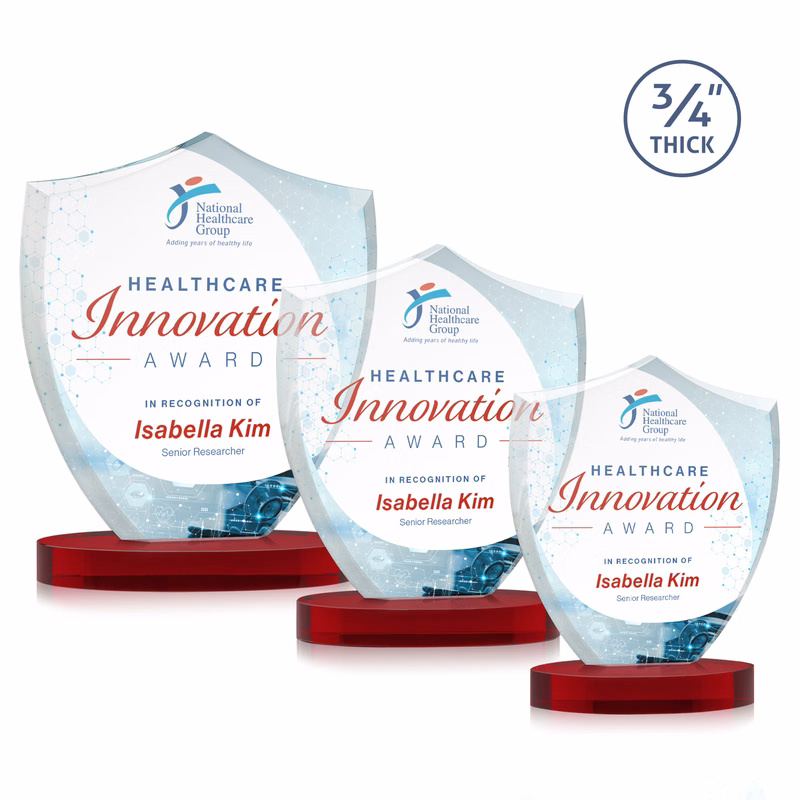 Scudo Shield VividPrint™ Award on Alberton Base - Red