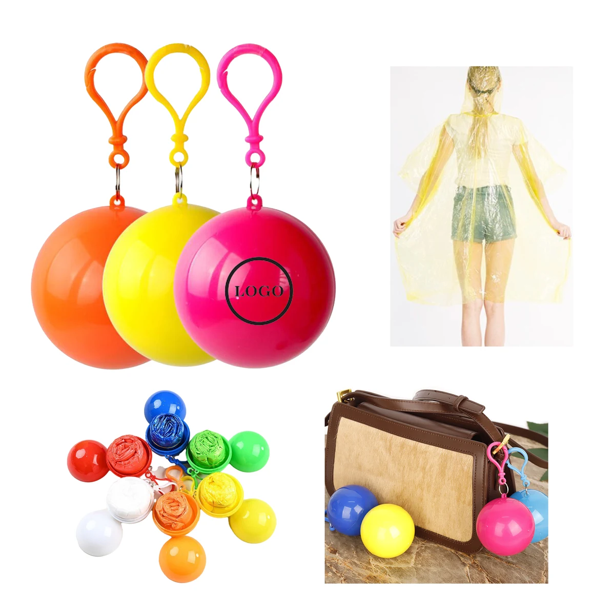 Portable Raincoat Keychain Ball 1