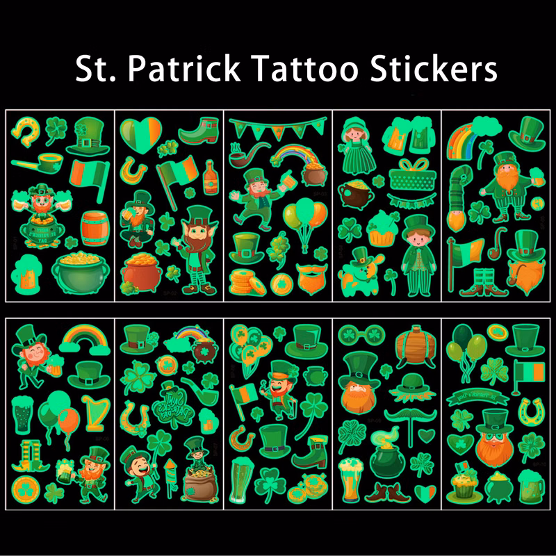 Unique Irish-Themed Luminous Tattoos For Shamrock Parties