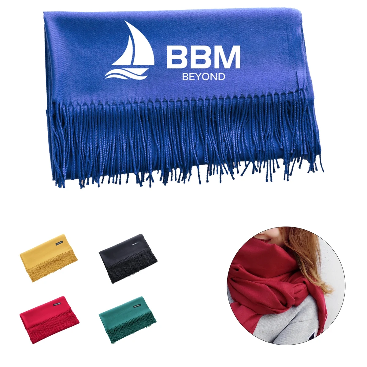 Custom Solid Color Faux Cashmere Scarf 1