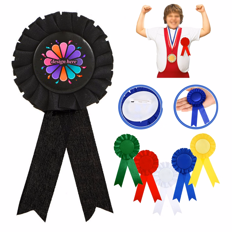Satin Rosette Award Pins with Hook