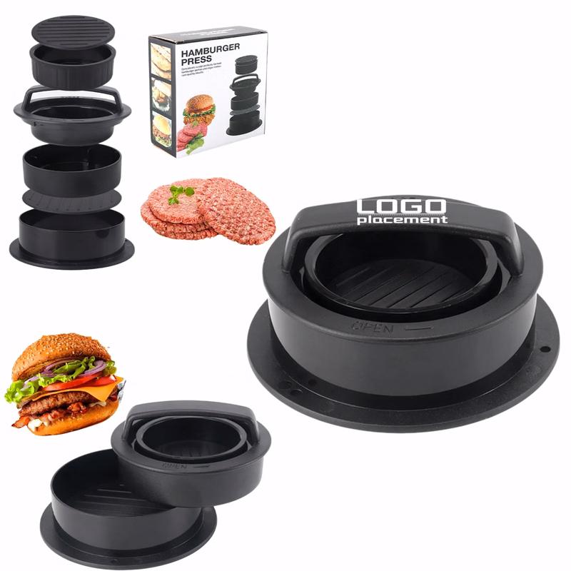 3-in-1 Hamburger Press: Manual Patty Maker For Baking
