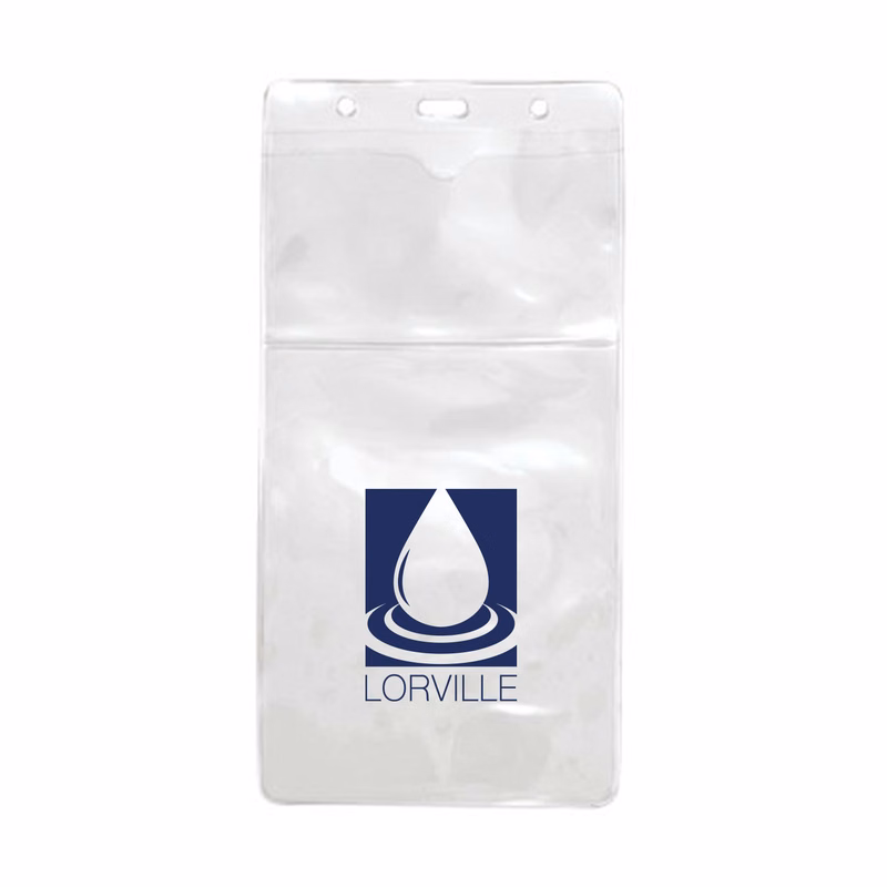 4.00" W x 8.00" H - Vertical Clear Vinyl Multi-Badge Holder (1 Color Imprint)