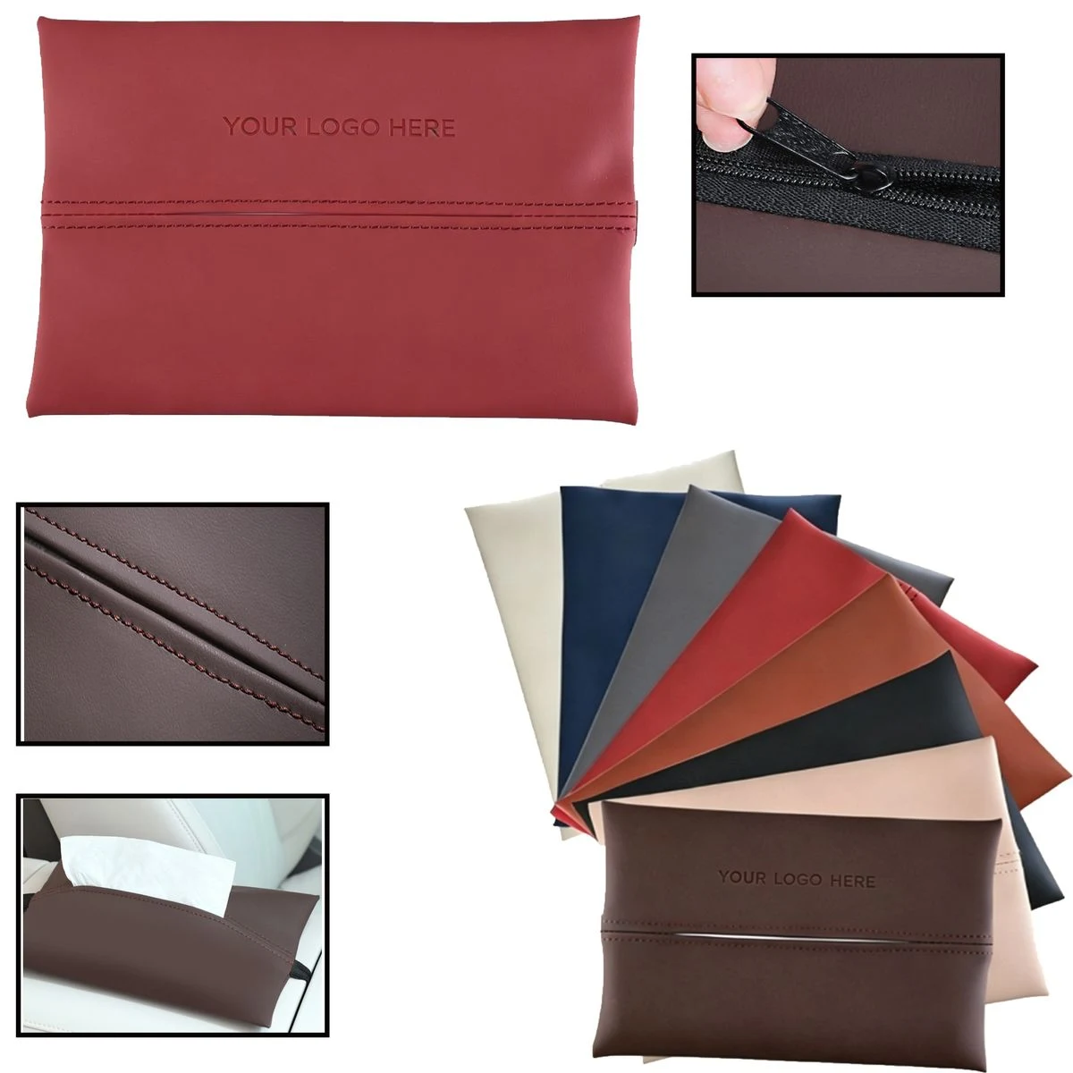 Soft Touch Nappa Leather Car Napkin Box 1