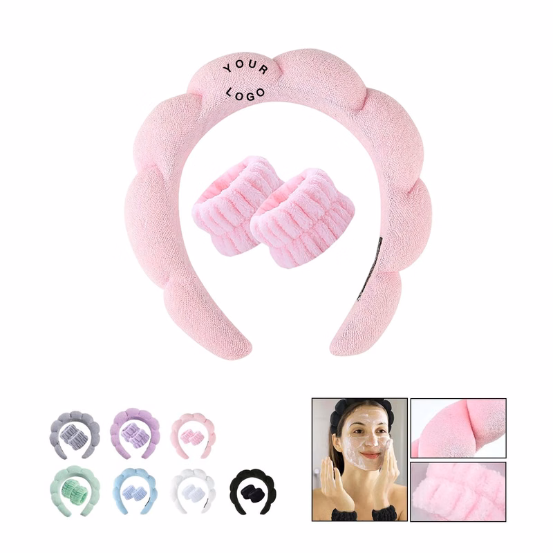Comfortable Terry Headband and Wristband Combo