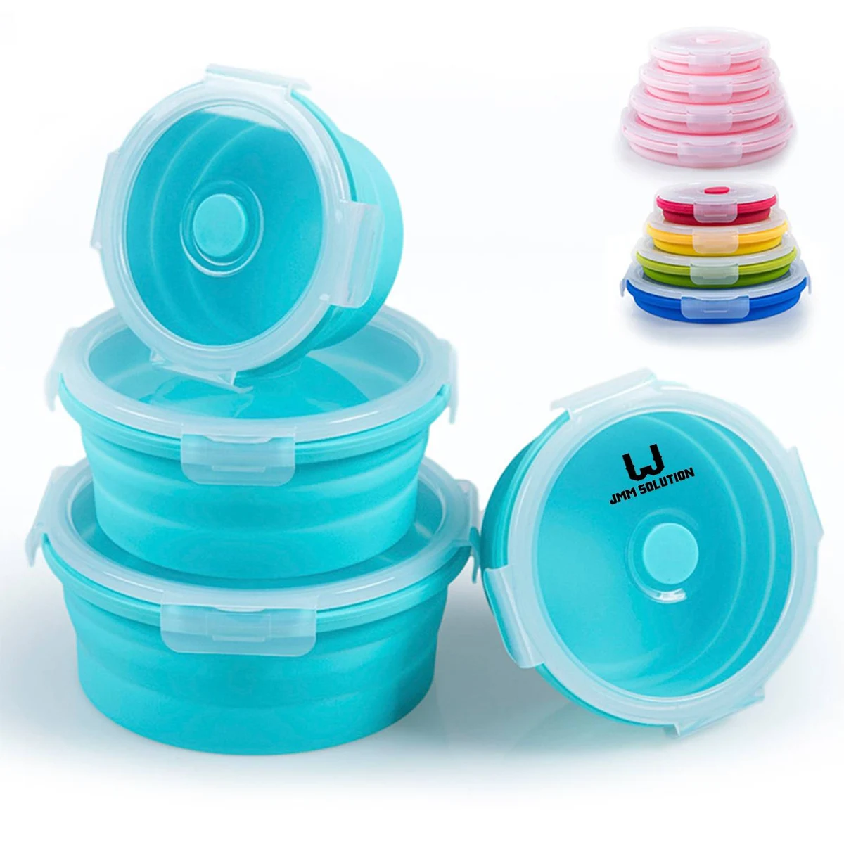 Collapsible Containers Set of 4 Round Silicone Bowl 1