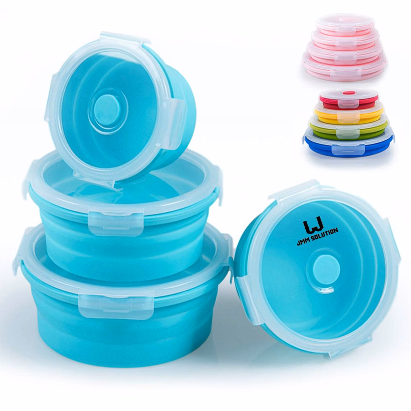 Collapsible Containers Set of 4 Round Silicone Bowl