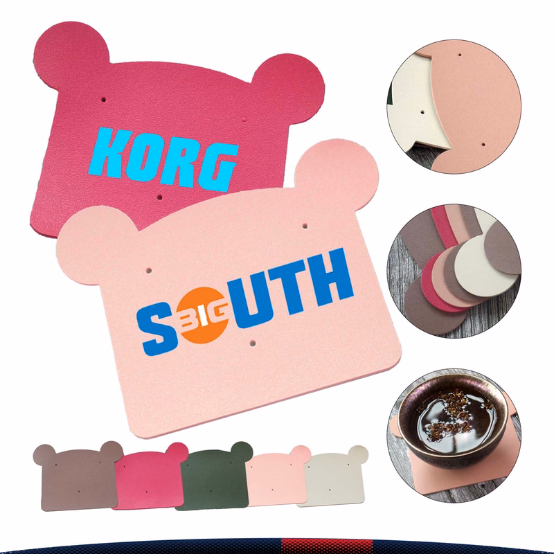 Bear PU Leather Coaster