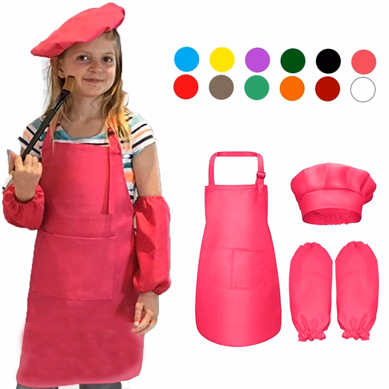Adjustable Children Chef Hat Set