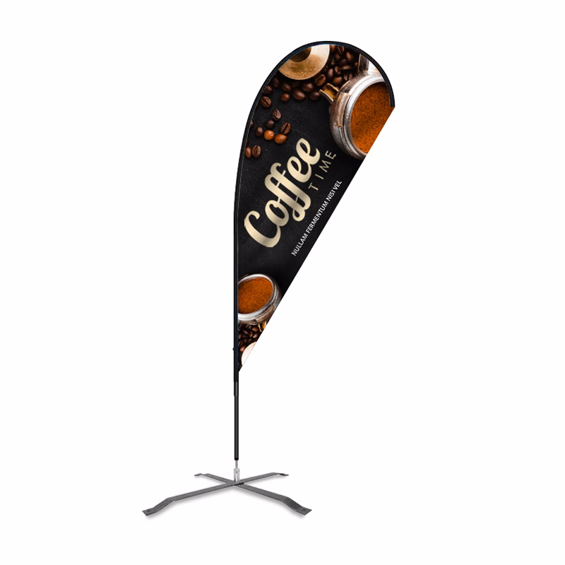 Flex Blade® Teardrop Flag with Pole Kit, Double-Side Print- 6' H