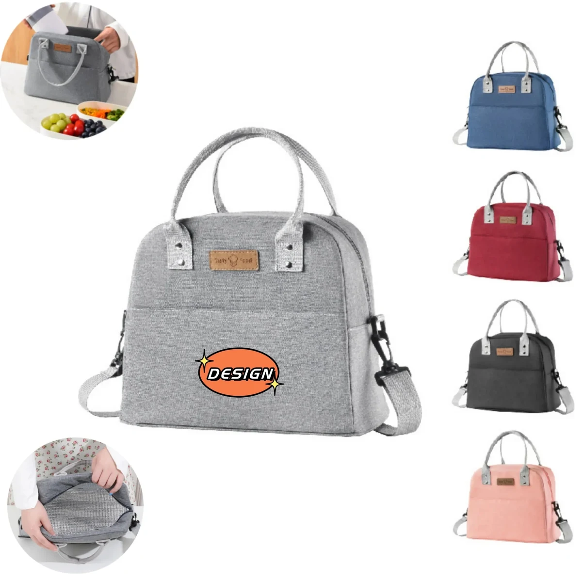 Full Color Insulated Lunch Bag with Shoulder Strap 1