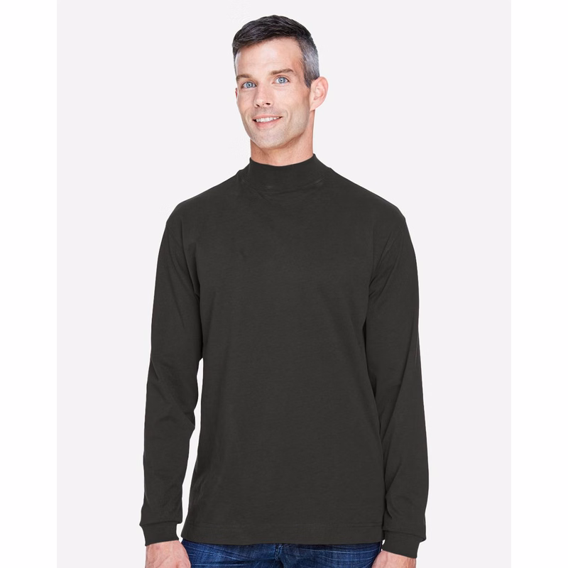 Unisex Sueded Jersey Mock Neck T-Shirt - D420